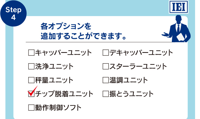 Step4 各オプションを追加することができます。