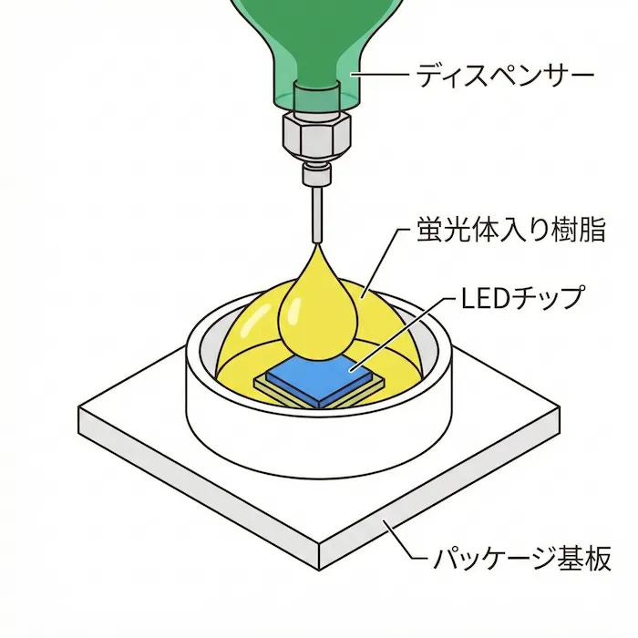 蛍光体塗布 